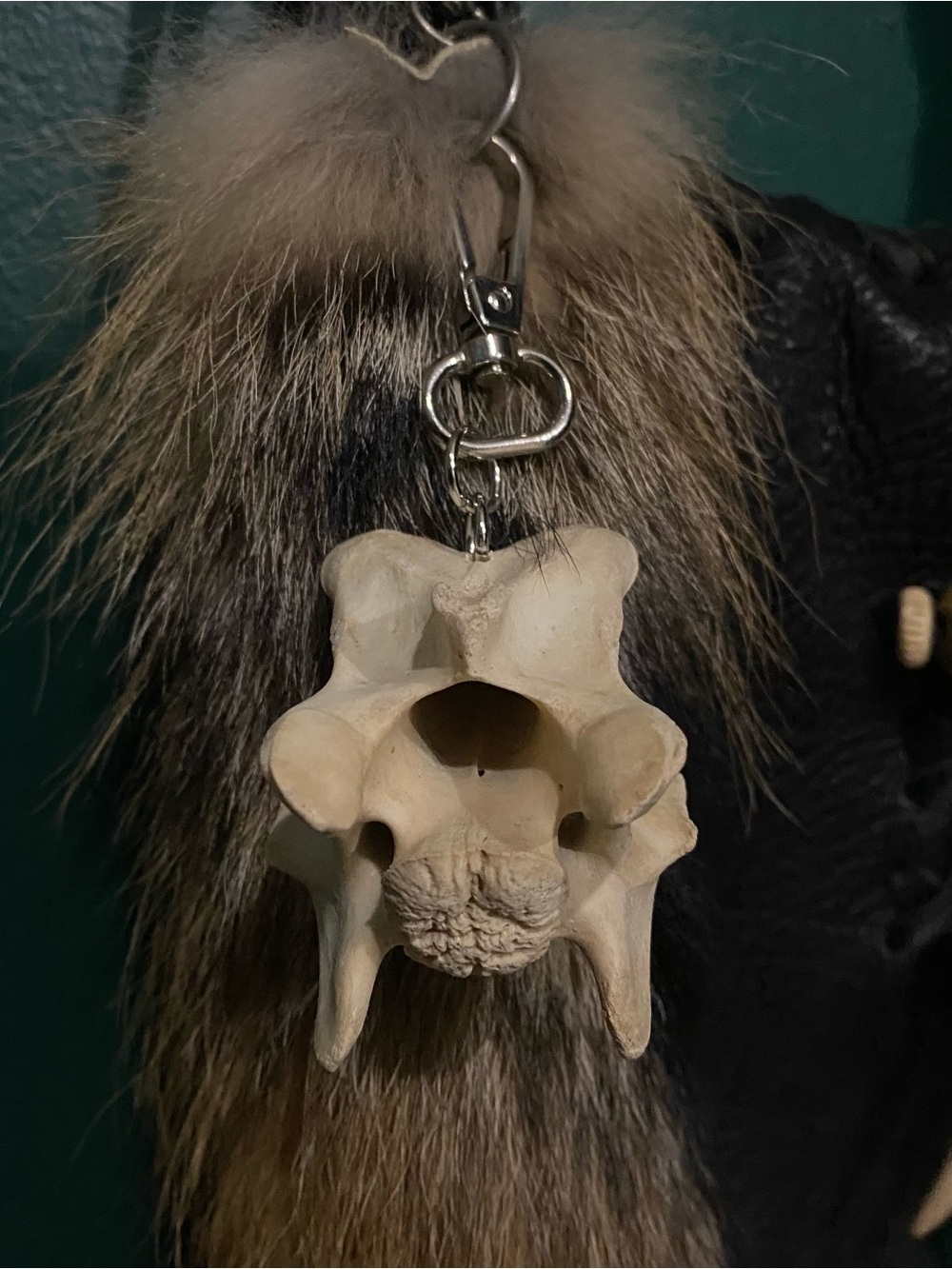 Deer Vertebrae Bone Keychain
